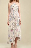 Women Halter Neck Pleated Ruffle Maxi Dress