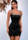 Women Summer Rhinestone Strap Bow Mini Evening Dress