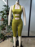 Solid Color Tight-Fitting Casual Halter Neck Low Back Jumpsuit