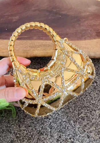 Women's Luxury Rhinestone Acrylic Clutch Evening Bag with Fashion Line Design for Party & Wedding