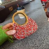 Women's Luxury Rhinestone Acrylic Mini Clutch Evening Bag with Sparkling Crystal Decoration