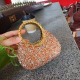 Women's Luxury Rhinestone Acrylic Mini Clutch Evening Bag with Sparkling Crystal Decoration