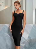 Summer Women's Stretch Bandage Slim Fit Strap Evening Dress