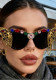 Rhinestone Chain Distressed Metal Oversized Party Sunglasses