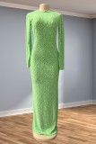 Fall Women's Chic Slim Waist Bodycon Long Dress