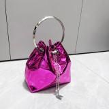 Women's Metallic Chain Handle Shoulder Crossbody Handbag