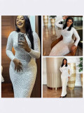 Fall Women's Chic Slim Waist Bodycon Long Dress