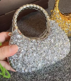 Women's Luxury Rhinestone Acrylic Mini Clutch Evening Bag with Sparkling Crystal Decoration