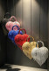 Women's Heart Print Rhinestone Fringe Formal Party Handle Crossbody Evening Bag