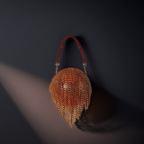 Women's Rhinestone Fringe Clutch Formal Party Shoulder Crossbody Evening Bag