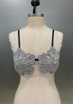 Women's Sparkling Rhinestone Flower Single-Button Sexy Beach Bra Women's Sparkling Rhinestone Flower Single-Button Sexy Beach Bra