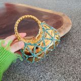 Women's Luxury Rhinestone Acrylic Clutch Evening Bag with Fashion Line Design for Party & Wedding