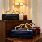 Luxury PU Crocodile Pattern Evening Bag Irregular Handle Shoulder Crossbody Bag