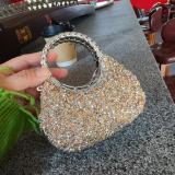 Women's Luxury Rhinestone Acrylic Mini Clutch Evening Bag with Sparkling Crystal Decoration