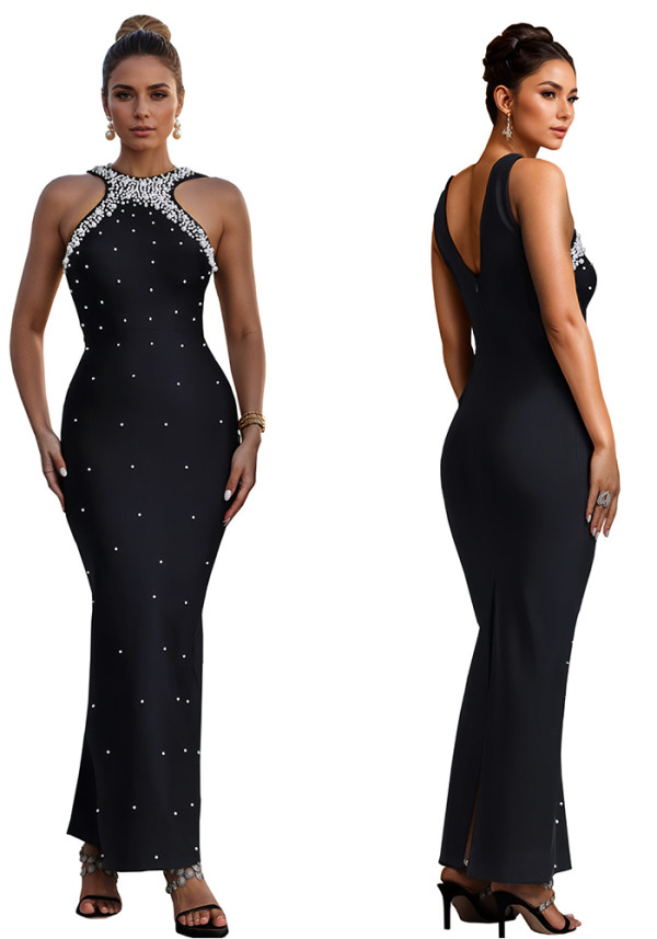 Women's Luxury Beaded Mermaid Evening Gown