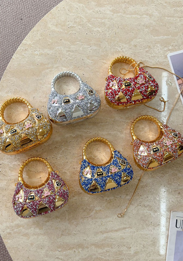Women's Luxury Rhinestone Acrylic Clutch Evening Bag for Cocktail Party