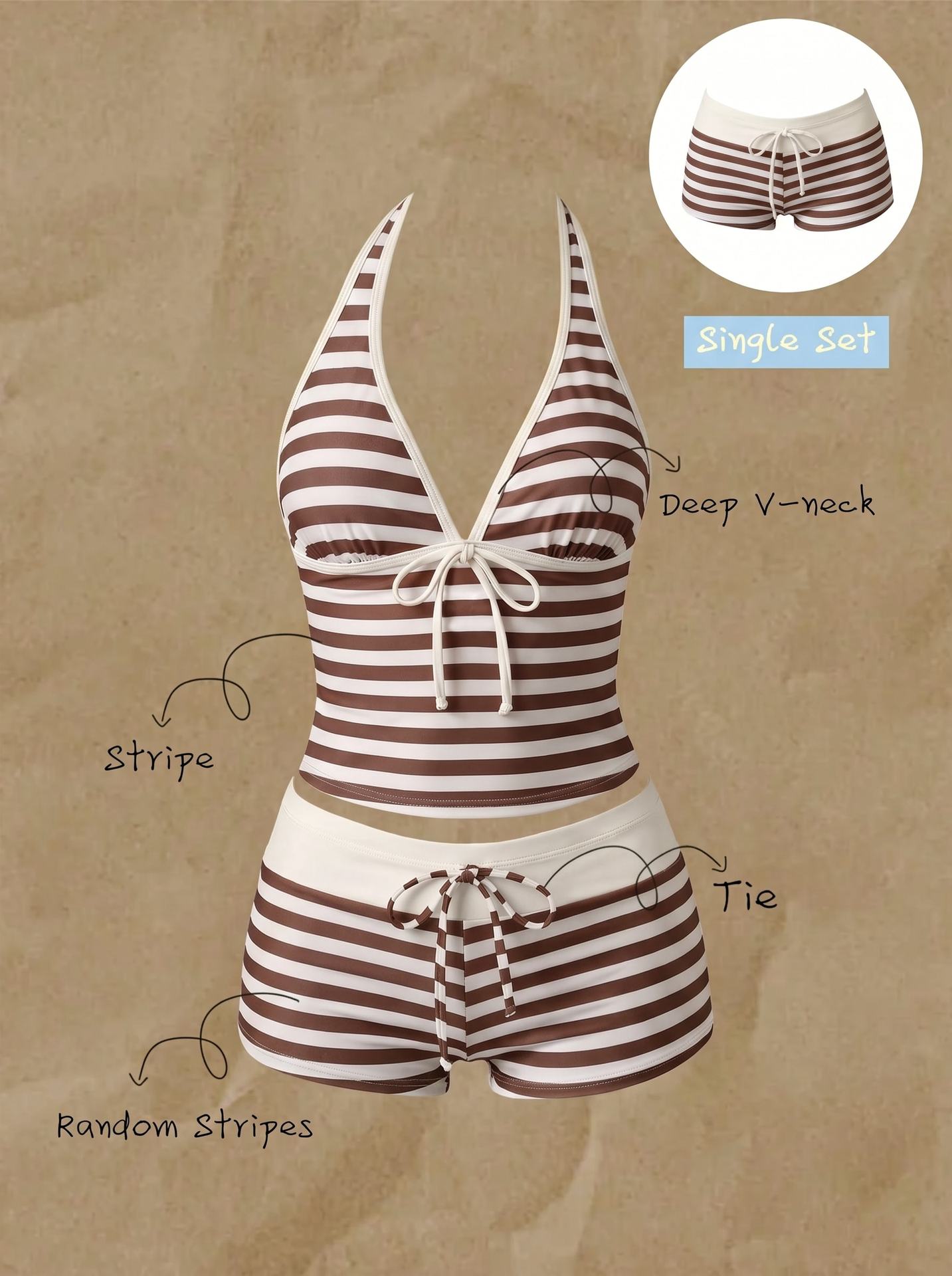 Polka Dot Lace-Up Bikini Swimsuit for Beachwear