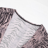 Women Autumn Halter Cami Top Cowl Neck Printed Flare Sleeve Dress