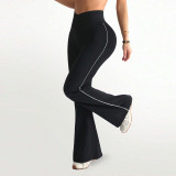 Women Color Block Yoga Bell Bottom Trousers