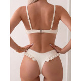 Women Solid Sexy Beach Bikini Two Pieces Swimwear for Holiday