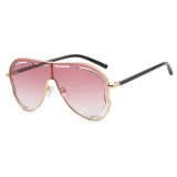 Women's Y2K Oversized Butterfly Hollow Lens Sunglasses