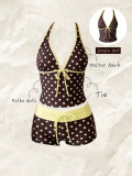 Women Polka Dot Lace-Up Bikini Swimwear