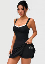 Women Basic Color Block Pocket Tennis Slip Dress for Yoga Women Basic Color Block Pocket Tennis Slip Dress for Yoga
