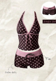 Women Polka Dot Lace-Up Bikini Swimwear