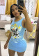 Women Graffiti Eagle Print Bodycon Dress