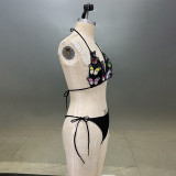 Fashion Multi-Color 3D Butterfly Adjustable Tie Bikini Swimwear