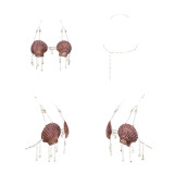 Fashion Patchwork Shell Pearl Adjustable Tassel Beach Top