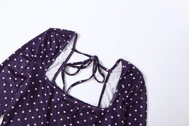 Polka Dot Long Sleeve Jumpsuit for Summer Parties