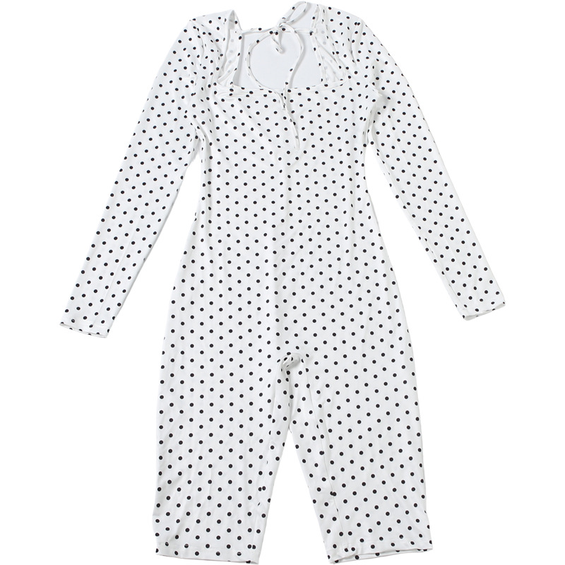 Polka Dot Long Sleeve Jumpsuit for Summer Parties