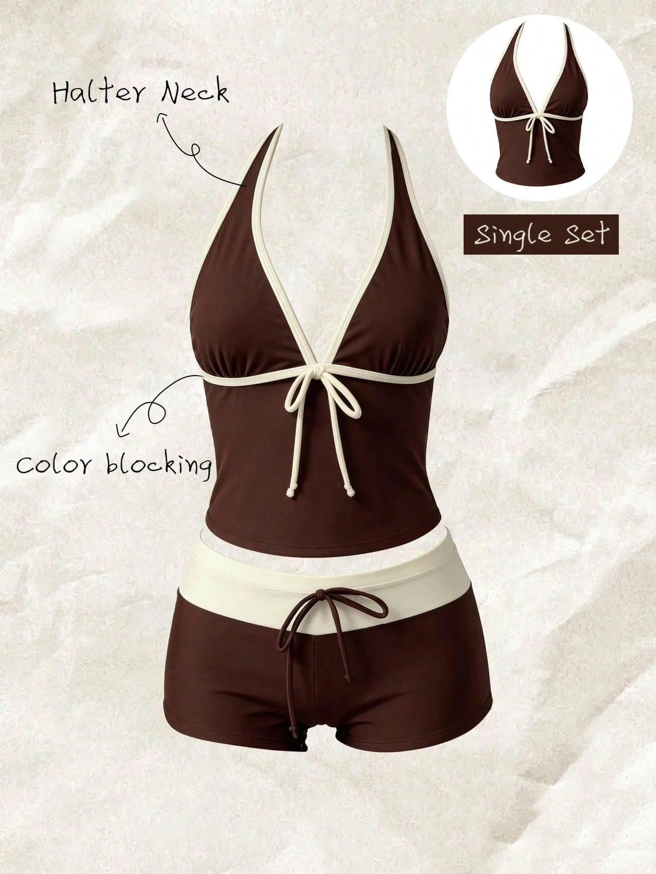 Polka Dot Lace-Up Bikini Swimsuit for Beachwear