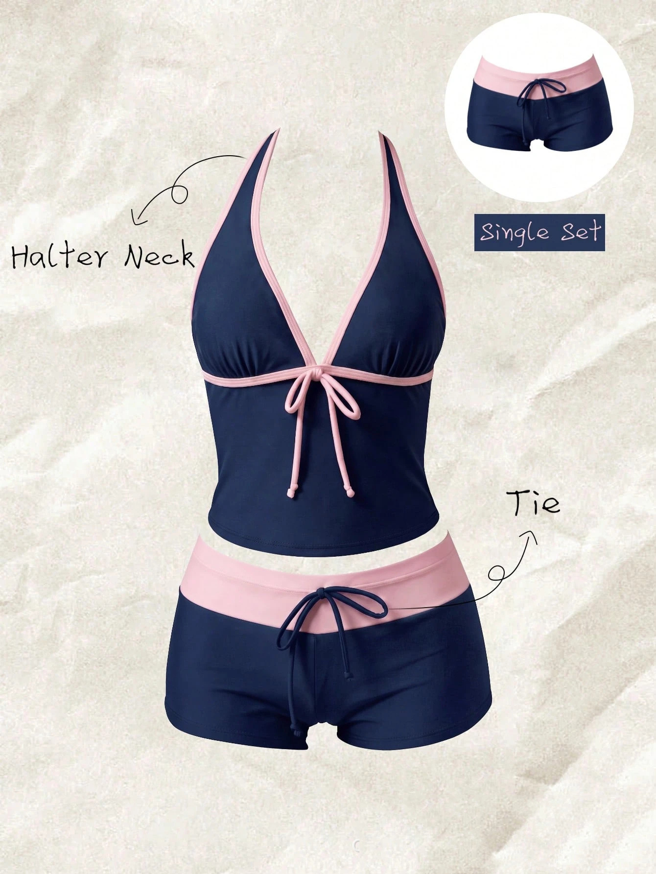 Polka Dot Lace-Up Bikini Swimsuit for Beachwear