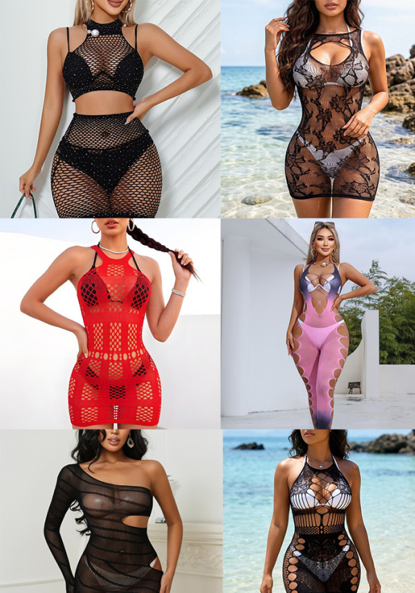 Women Hollow Out See Through Mesh Lingerie