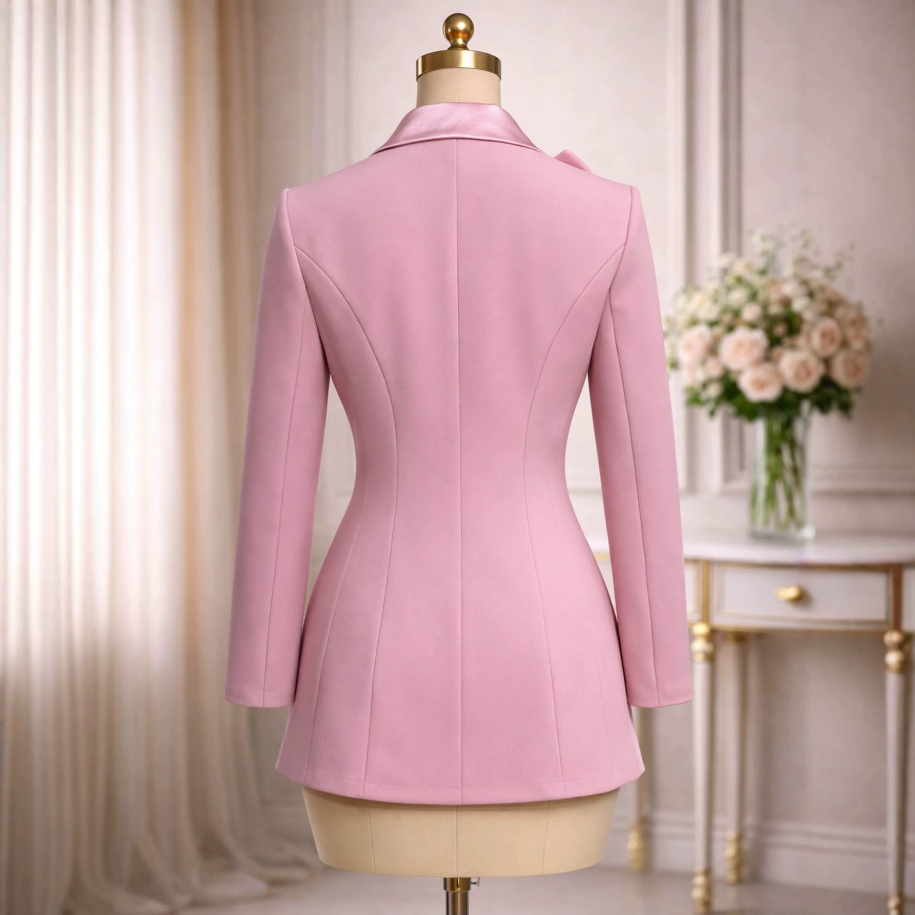 Bow Top Blazer for Formal Office Wear