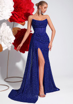 Women's Sequin Strapless Sexy Slim Fit Waist Cinched Evening Party Dress Women's Sequin Strapless Sexy Slim Fit Waist Cinched Evening Party Dress