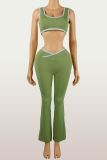 Women's Summer Sports Fashion Crop Top Low Back Butt Lift Tight Fitting Pants Set