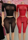 Women's Fashion See-Through Two Piece Shorts Set