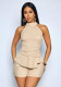 Women's Halter Neck High Waist Romper Slim Fit Old Money Holiday Jumpsuit