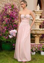 Women's Pink Strapless Casual Party Maxi Dress Women's Pink Strapless Casual Party Maxi Dress