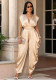 Women's Summer Elegant Career Deep V Neck Lace-Up Slim Waist Solid Color Two Piece Pants Set