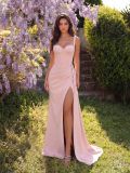 Women's Solid Color Strap Dress Casual Boned Fitted Slim Fit Slit Party Dress