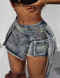 Women's Summer Plus Size Distressed Denim Shorts
