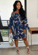 Women Casual Off‑Shoulder Print Dress