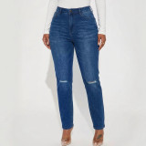 Women Ripped Denim Pants