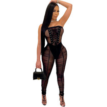 Net fabric transparent tight-fitting one-piece pants with high waistband, casual and elegant office wear pants Net fabric transparent tight-fitting one-piece pants with high waistband, casual and elegant office wear pants