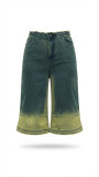 Women Stretch Color‑Block Denim Summer Wide‑Leg Shorts