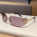 Women Metal Rimless Sunglasses
